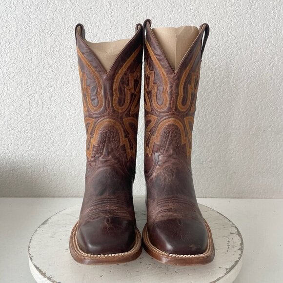 Rod Patrick Mens Cowboy Boots 8.5B Perro Loco Brown Leather Western Square Toe - Picture 5 of 14